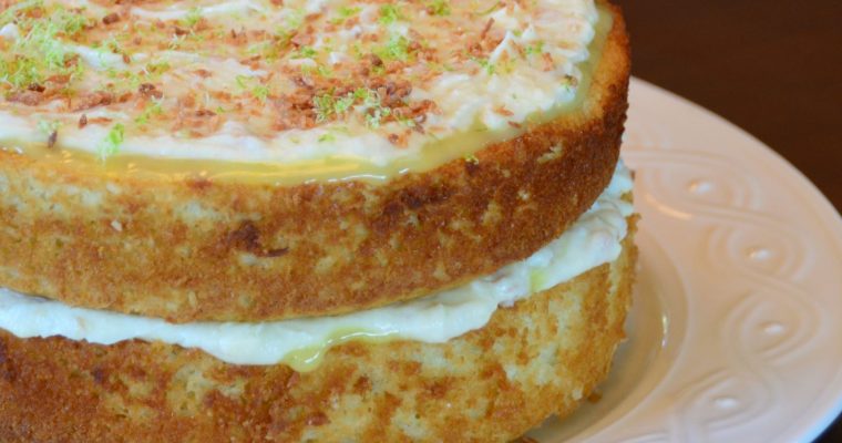 Lime Coconut Cake with Coconut Cream Cheese Frosting