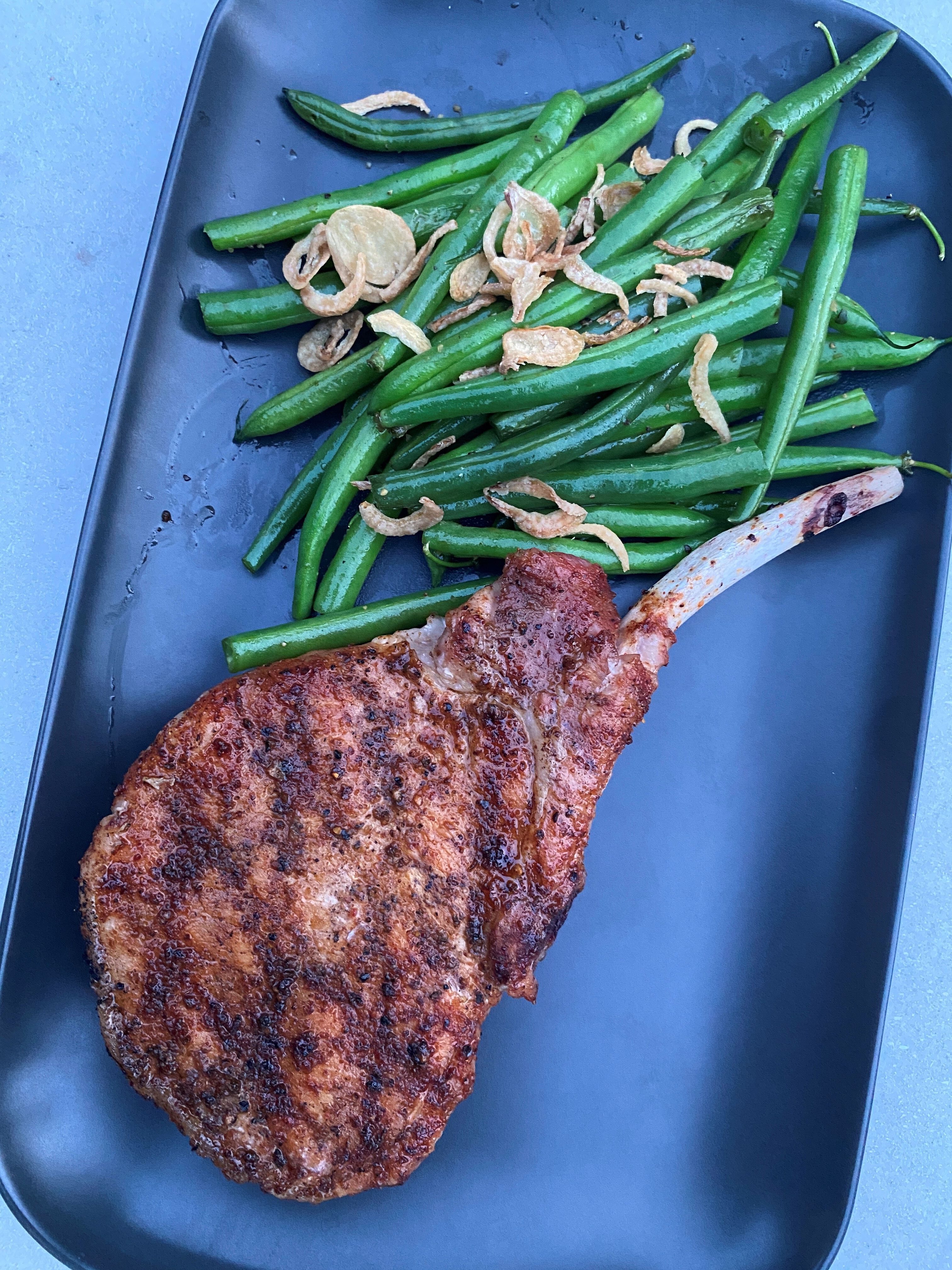 Grilled Pork Chop Tips